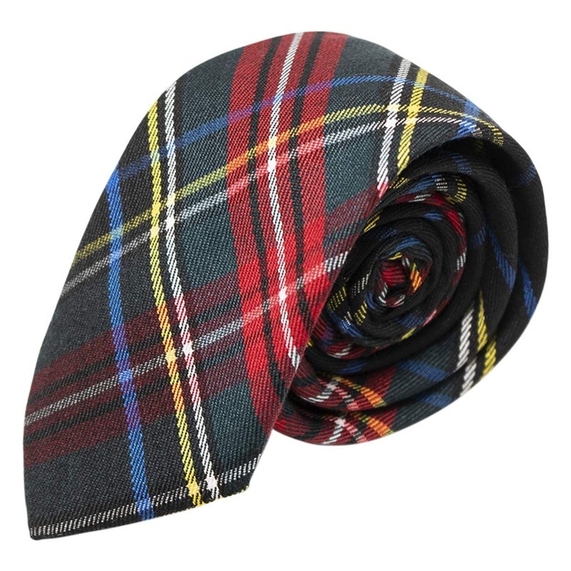 King & Priory Traditional Dark Green & Black Tartan Tie, Check, Plaid - Image 5