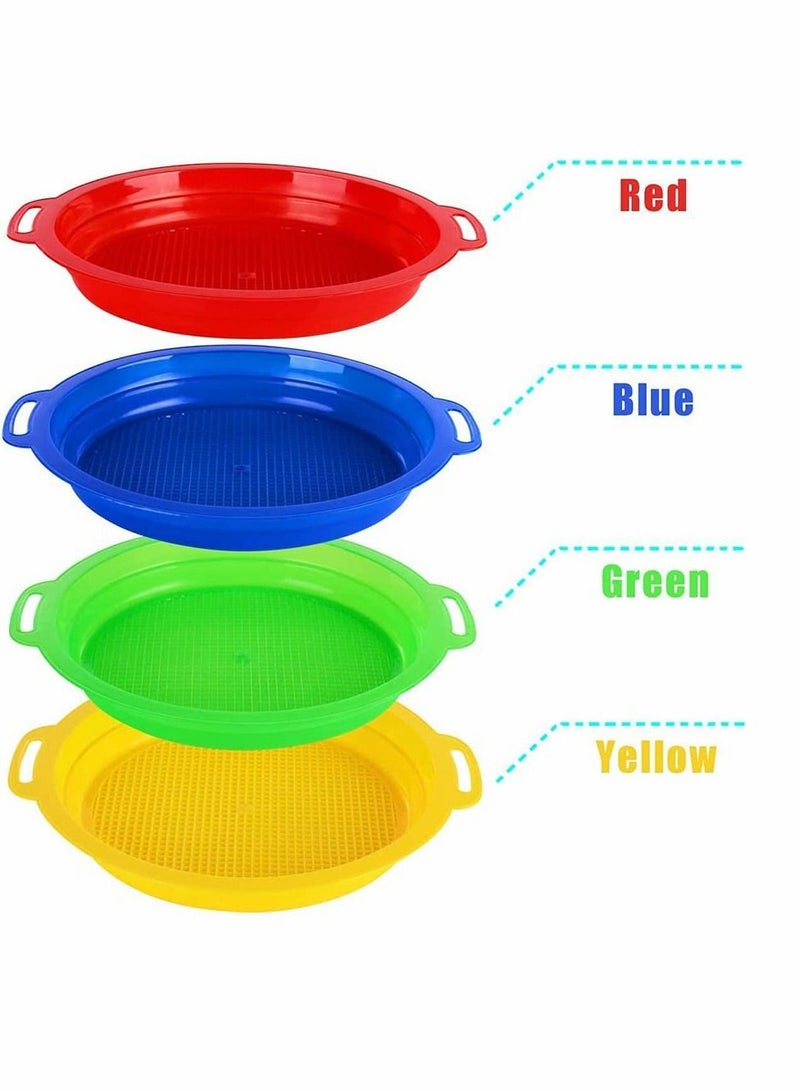 KASTWAVE Heavy Duty Plastic Colorful Beach Sand Sifter Sieves Toys Sets Kit, Durable ABS Gift Set Bundle for Kids Boys Girls- 4 Pack - Image 5