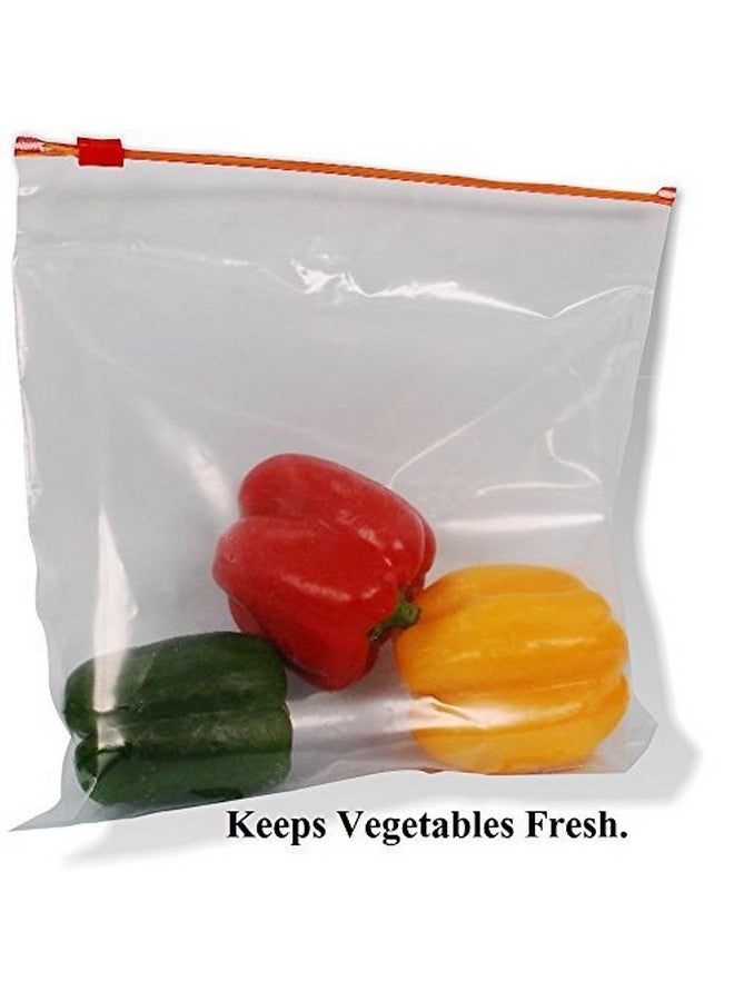 INKulture Zipper Seal Freezer Food/Vegetable/Fruit Storage Re-Usable Bags Large & Medium 30 Bags Plastic Storage Pouch (Pack of 30)( Clear) - Image 3