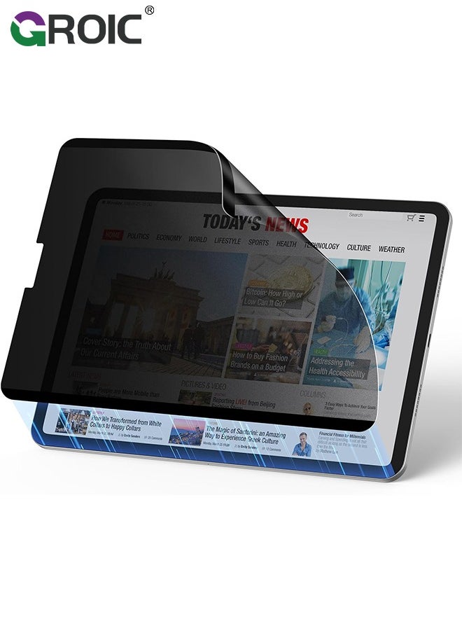 GROIC iPad Pro 11 Inch and iPad Air 5/4 Removable Magnetic Privacy Screen Protector, 30-Degree Anti-Spy Privacy Filter, Detachable and Reusable, Matte Finish  - Image 1