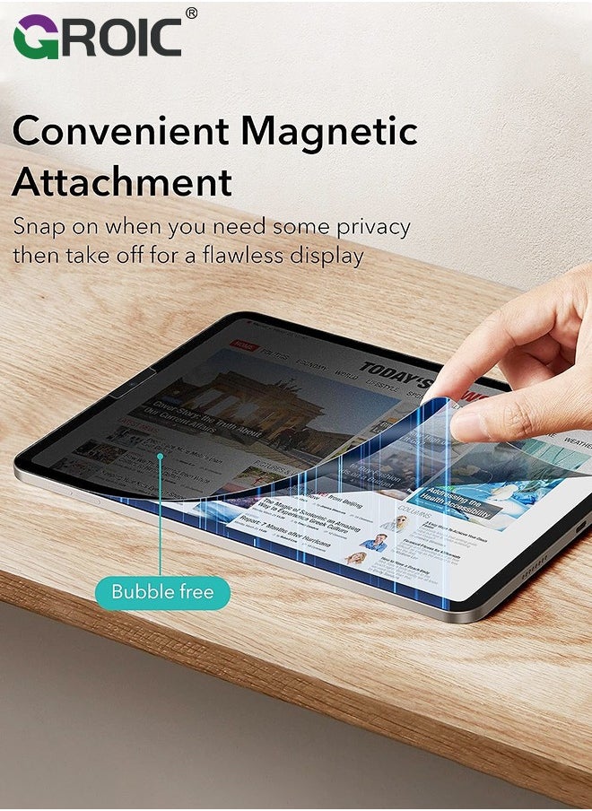 GROIC iPad Pro 11 Inch and iPad Air 5/4 Removable Magnetic Privacy Screen Protector, 30-Degree Anti-Spy Privacy Filter, Detachable and Reusable, Matte Finish  - Image 3