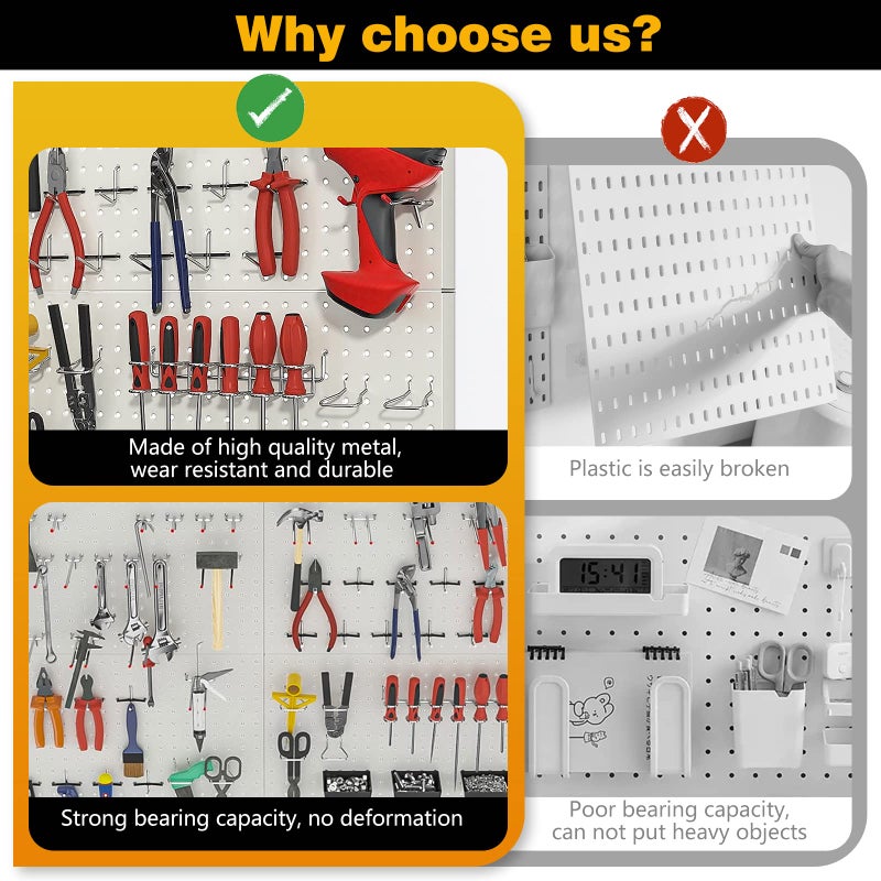 Ultrawall 2 Pcs Metal Pegboard Wall Panels, Peg Boards for Garage Tool Storage - Image 5