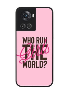 Rugged Black edge case for OnePlus 10R 5G/OnePlus Ace 5G Slim fit Soft Case Flexible Rubber Edges Anti Drop TPU Gel Thin Cover - Who run the world?