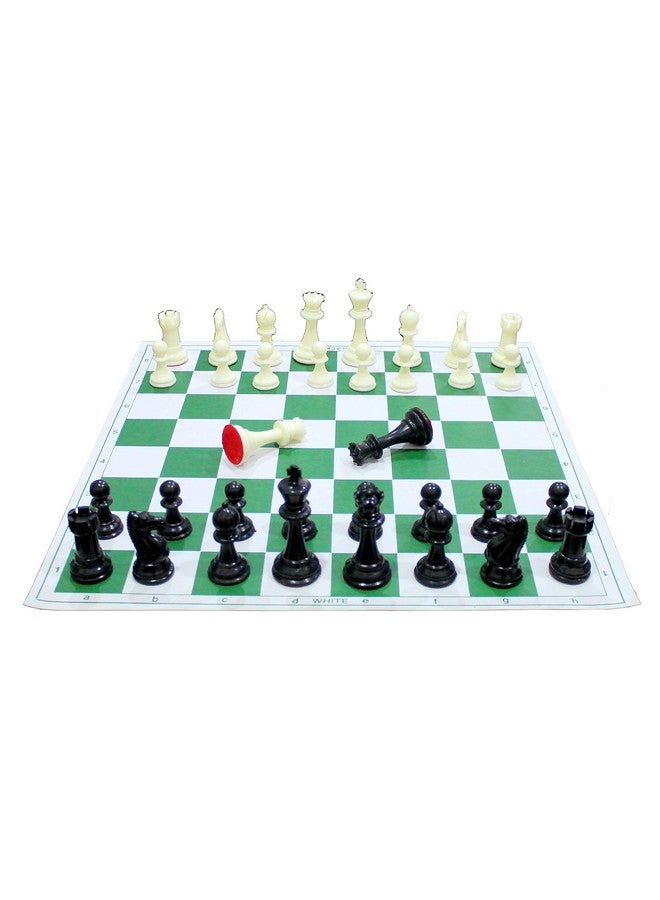 ستونكرافت لعبة شطرنج بطولات قابلة للطي من الفينيل من StonKraft مقاس 18.2 بوصة × 18.2 بوصة مع قطع بلاستيكية صلبة (مع ملكتين إضافيتين وحقيبة من الفينيل) - للاعبي الشطرنج المحترفين - أخضر - Image 4