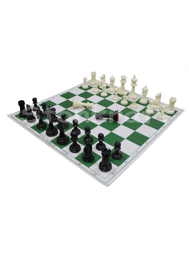 ستونكرافت لعبة شطرنج بطولات قابلة للطي من الفينيل من StonKraft مقاس 18.2 بوصة × 18.2 بوصة مع قطع بلاستيكية صلبة (مع ملكتين إضافيتين وحقيبة من الفينيل) - للاعبي الشطرنج المحترفين - أخضر - Image 1