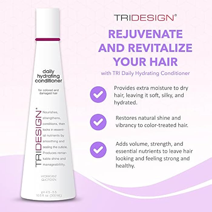 TRIDESIGN Hydrating Conditioner for Women - Extra Moisturizing, Restorative Conditioner for Dry, Damaged, and Colored Hair - Adds Luminous Volume and Healthy Shine - 10.5 Fluid Oz - Image 2