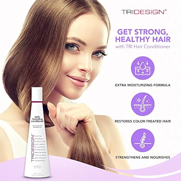 TRIDESIGN Hydrating Conditioner for Women - Extra Moisturizing, Restorative Conditioner for Dry, Damaged, and Colored Hair - Adds Luminous Volume and Healthy Shine - 10.5 Fluid Oz - Image 3