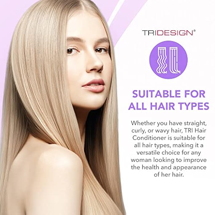 TRIDESIGN Hydrating Conditioner for Women - Extra Moisturizing, Restorative Conditioner for Dry, Damaged, and Colored Hair - Adds Luminous Volume and Healthy Shine - 10.5 Fluid Oz - Image 4