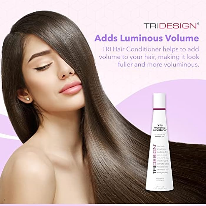TRIDESIGN Hydrating Conditioner for Women - Extra Moisturizing, Restorative Conditioner for Dry, Damaged, and Colored Hair - Adds Luminous Volume and Healthy Shine - 10.5 Fluid Oz - Image 5