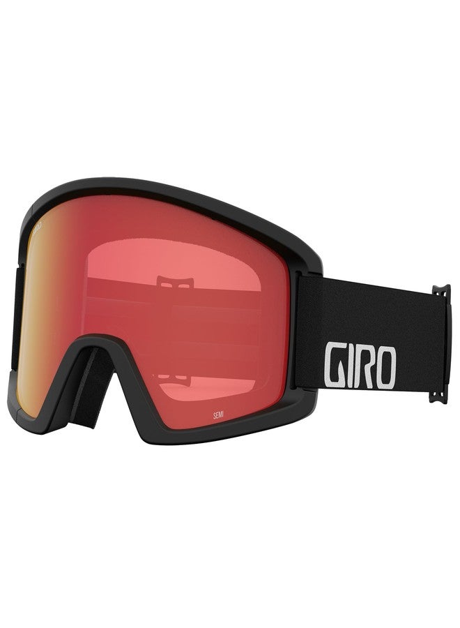 Giro Semi Asian Fit Ski Goggles - Snowboard Goggles for Men, Women & Youth - Black Wordmark Strap with Amber Scarlet/Yellow Lenses - Image 1