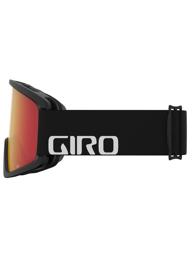 Giro Semi Asian Fit Ski Goggles - Snowboard Goggles for Men, Women & Youth - Black Wordmark Strap with Amber Scarlet/Yellow Lenses - Image 2