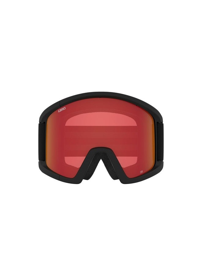 Giro Semi Asian Fit Ski Goggles - Snowboard Goggles for Men, Women & Youth - Black Wordmark Strap with Amber Scarlet/Yellow Lenses - Image 3