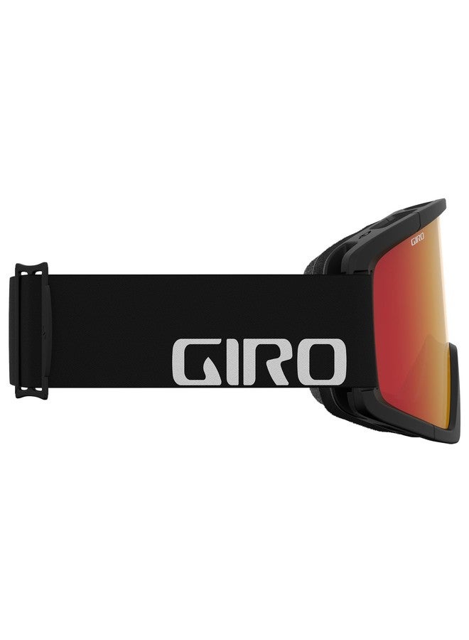 Giro Semi Asian Fit Ski Goggles - Snowboard Goggles for Men, Women & Youth - Black Wordmark Strap with Amber Scarlet/Yellow Lenses - Image 4
