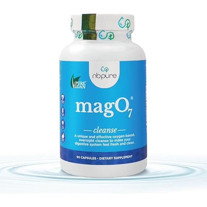 nbpure MagO7 - Natural Colon Cleanse & Detox | Occasional Constipation Relief, Stool Softening, & Bloating Support for Men & Women | Ozonated Magnesium Oxide, 90 Capsules - Image 1