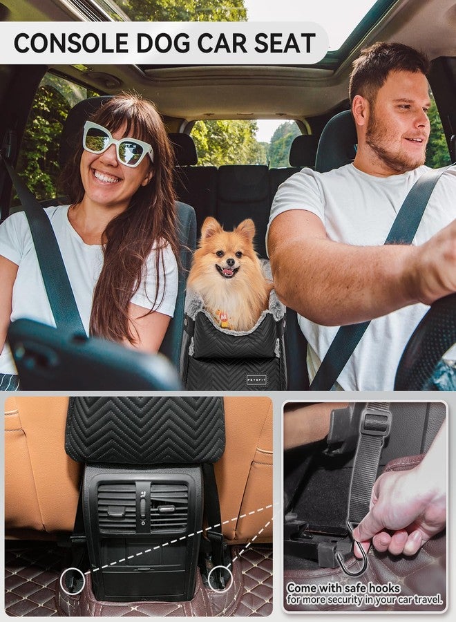 بتس فيت مقعد سيارة للكلاب من PETSFIT مع خطافات حماية آمنة، مقعد سيارة للحيوانات الأليفة مع أحزمة أمان مُحسّنة، وسادة قابلة للغسل، مقاعد سيارة للكلاب الصغيرة حتى وزن 8 أرطال (أسود) - Image 2