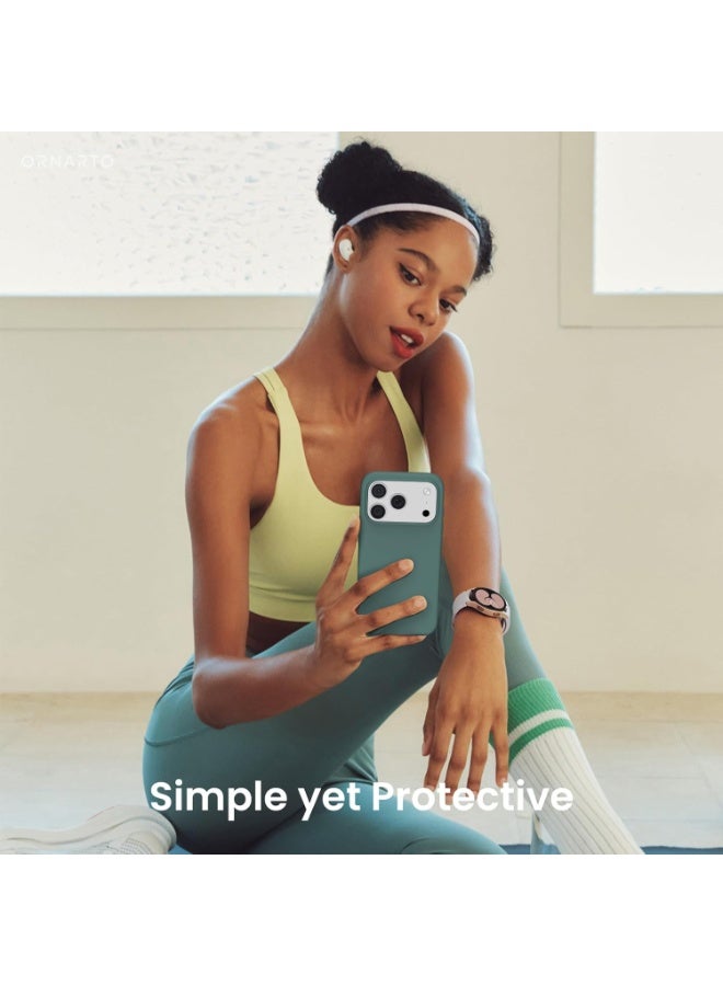 Compatible with iPhone 17 Pro Max Case 6.9", Slim Liquid Silicone 4 Layers Full Covered Soft Rubber Shockproof Cover, Protective Phone Case for iPhone 17 Pro Max (Pine Green) - Image 2