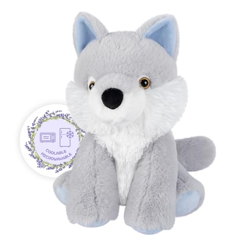 SuzziPals Heatable Coolable Wolf Stuffed Animals Cute Microwavable Heating Pad Plushies for Soothing Relaxation Stuffed Wolf Plush Toys Wolf Plush Toy Gift - Image 1