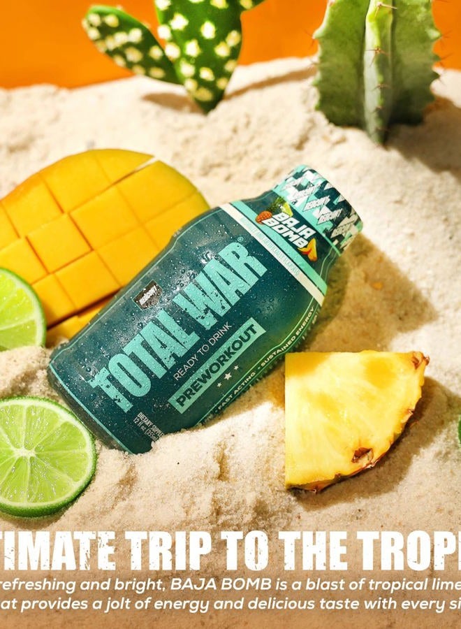 REDCON1 توتال وور جاهز للشرب قبل التمرين - صيغة RTD صديقة للكيتو تعزز القدرة على التحمل - مشروب قبل التمرين للأحماض الأمينية + سيترولين ماليت للرجال والنساء (عنب، 12 حصة) - Image 3