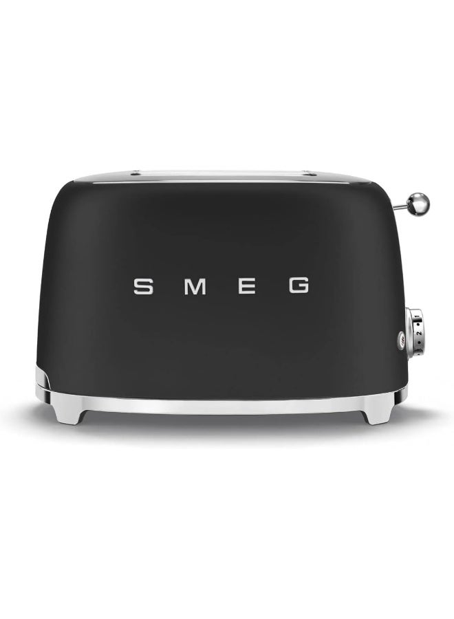 smeg 50's Style 2-Slice Toaster in Matte Black 950 W TSF01BLMUK - Image 2