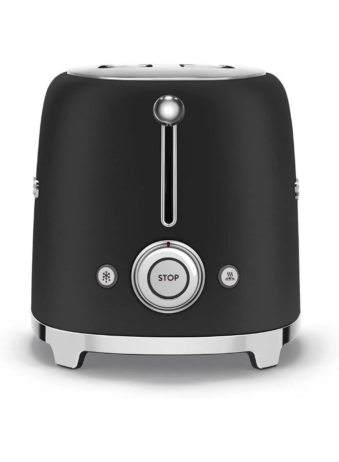 smeg 50's Style 2-Slice Toaster in Matte Black 950 W TSF01BLMUK - Image 3