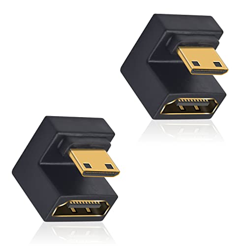 Duttek Portable Monitor 180 Degree Mini HDMI to HDMI Adapter 8K 48Gbps, U-Shaped Down Angle Mini HDMI Male to HDMI Female Extender Converter for Laptop and Tablet (2 Pack) - Image 1