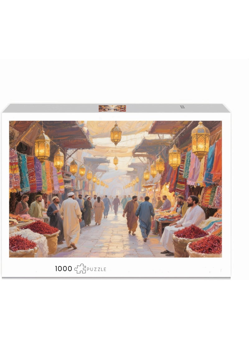 1000 pieces of Monet oil painting style Dubai spice market puzzle - colorful artistic experience - Image 2
