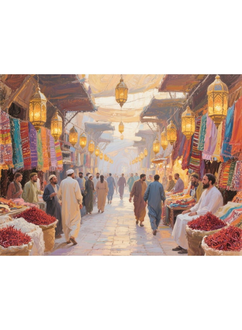1000 pieces of Monet oil painting style Dubai spice market puzzle - colorful artistic experience - Image 1