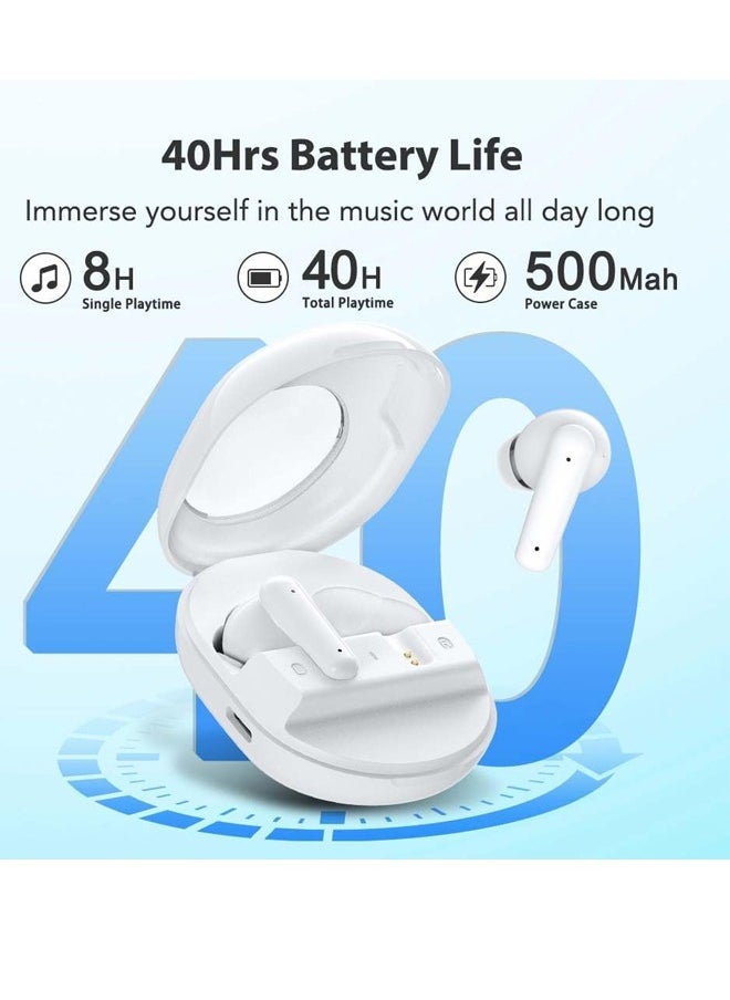 CALUS - Calus C13 Pro  Wireless Bluetooth Earbuds Gaming Headphones Deep Bass Low Latency Game Headset with Built-in Microphone Noise Canceling White - Image 1