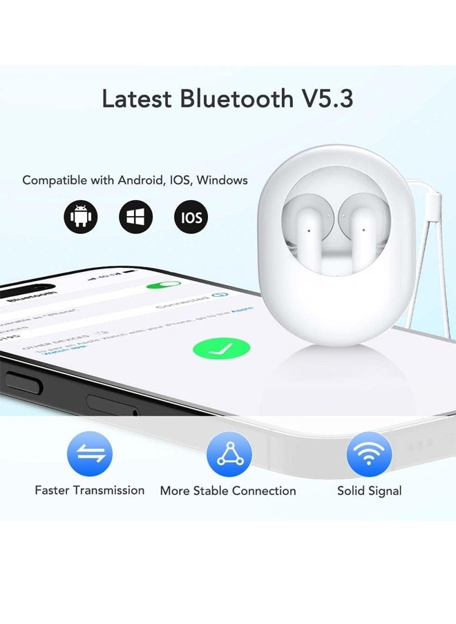 CALUS - Calus C13 Pro  Wireless Bluetooth Earbuds Gaming Headphones Deep Bass Low Latency Game Headset with Built-in Microphone Noise Canceling White - Image 1