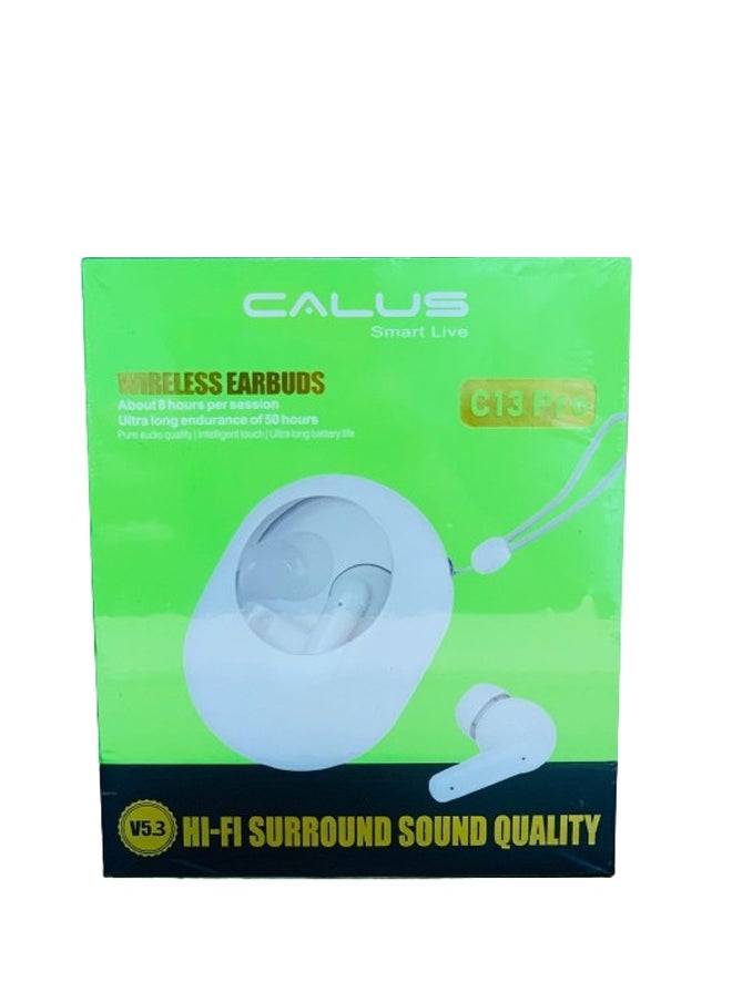 CALUS - Calus C13 Pro  Wireless Bluetooth Earbuds Gaming Headphones Deep Bass Low Latency Game Headset with Built-in Microphone Noise Canceling White - Image 1