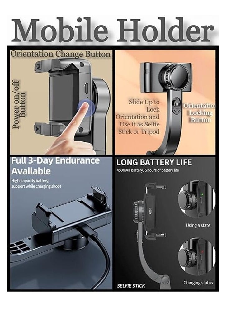 Gulf Trend Mobile Gimbal Q08 Video Recording Stabilizer – Antishake & Stabilized Photo & Video Shoot, Single Axis Gimbal for Smooth, Professional-Quality Shots – Ideal for Smartphones - Image 4