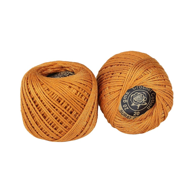 CORIOX Crochet Thread Set Of 10 Ball Crochet Cotton Thread Yarn For Knitting And Craft Making. Size 20Gm 55 To 60 Mtr Approx (Dark Mustered) - 200 Gm - Image 3