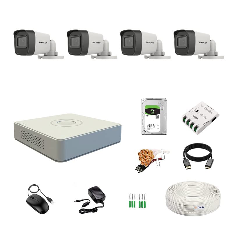 كلوسيت Clocite Clocite Hikvision 4 Channel Dvr With 4 Bullet Cameras 1000GB