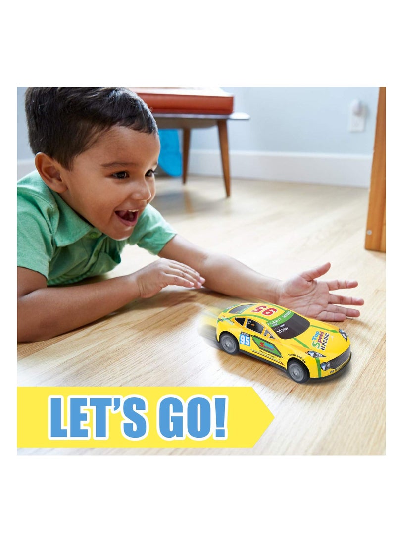 SYOSI 7 inch Toy Cars 3 Pack, Push and Walk Friction Power Pull Back Matchbox Race Car for Toddlers 1-3, Kids Ages 3-5, 4-7, the Excellent Gift for Boys and Girls at Easter Birthday Parties - Image 4