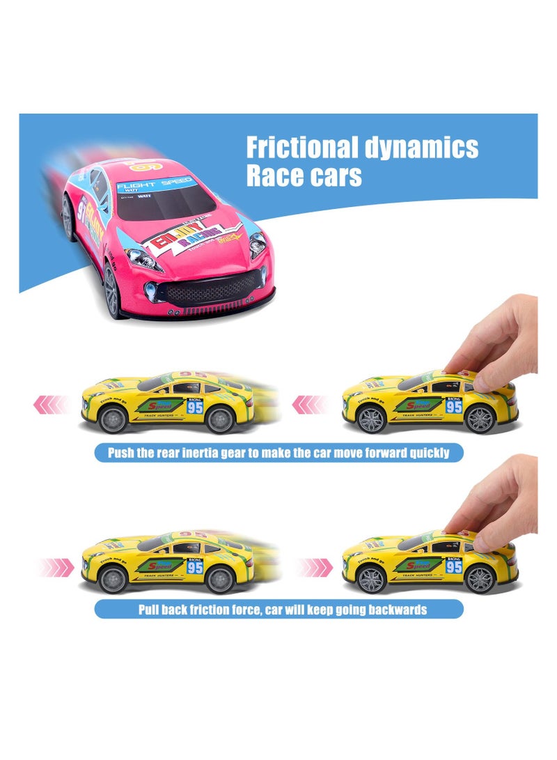 SYOSI 7 inch Toy Cars 3 Pack, Push and Walk Friction Power Pull Back Matchbox Race Car for Toddlers 1-3, Kids Ages 3-5, 4-7, the Excellent Gift for Boys and Girls at Easter Birthday Parties - Image 3