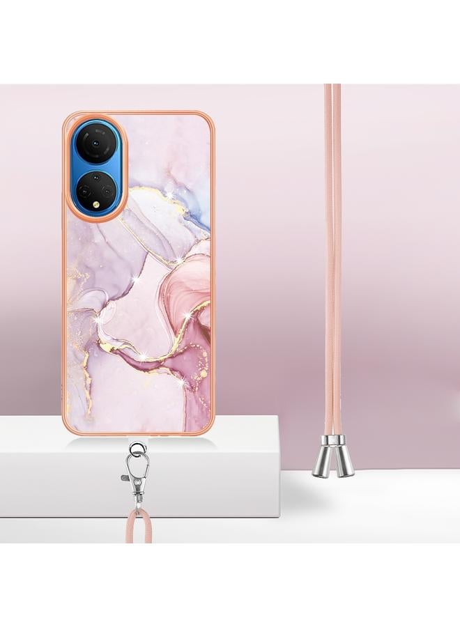 The Bros Case For Honor X7 Electroplating Marble Dual-side IMD Phone Case with Lanyard - Image 5