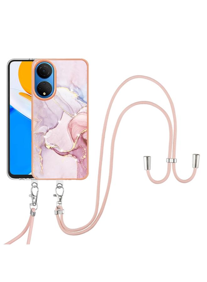 The Bros Case For Honor X7 Electroplating Marble Dual-side IMD Phone Case with Lanyard - Image 3