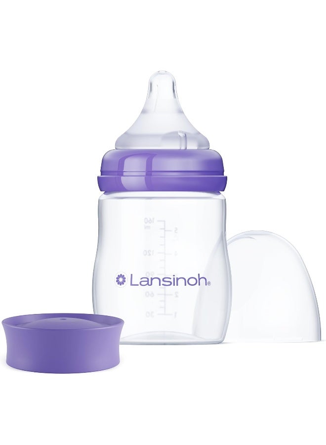 Lansinoh Anti-Colic Baby Bottle for Breastfeeding Babies, 5 Ounces, 1 Count - Image 1