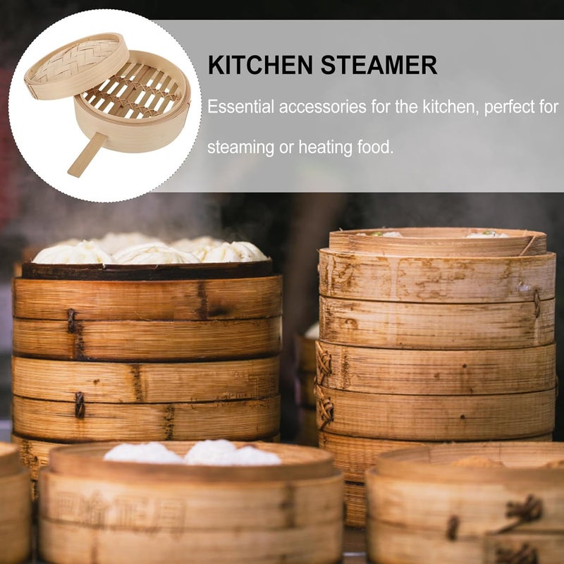 SUPVOX Steamer Basket 20cm with Lid Reusable Household Cooking Steamer for Vegetables Dim Sum Bao Buns and Seafood - Image 4