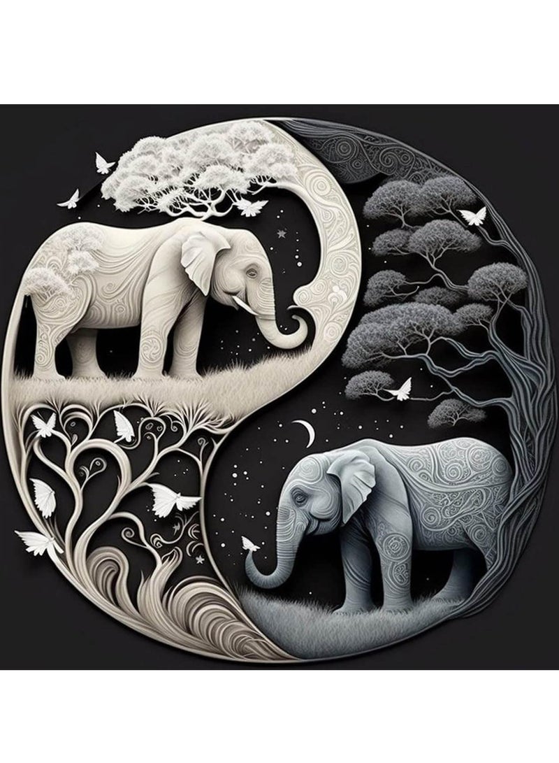 SYOSI DIY 5D Diamond Painting Kits Diamond Art Elephant Diamond Painting Kits for Adults and Kids Full Drill Crystal Rhinestone Embroidery Craft Kits for Home Wall Decor Gifts - Image 1