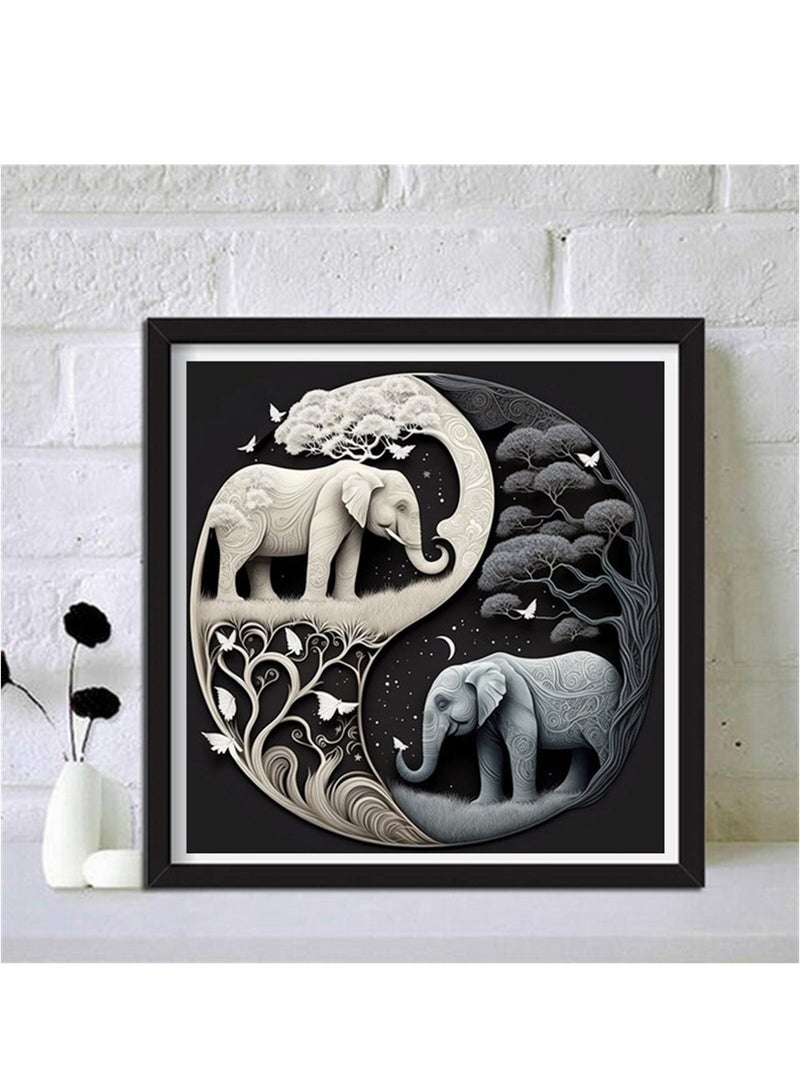 SYOSI DIY 5D Diamond Painting Kits Diamond Art Elephant Diamond Painting Kits for Adults and Kids Full Drill Crystal Rhinestone Embroidery Craft Kits for Home Wall Decor Gifts - Image 4