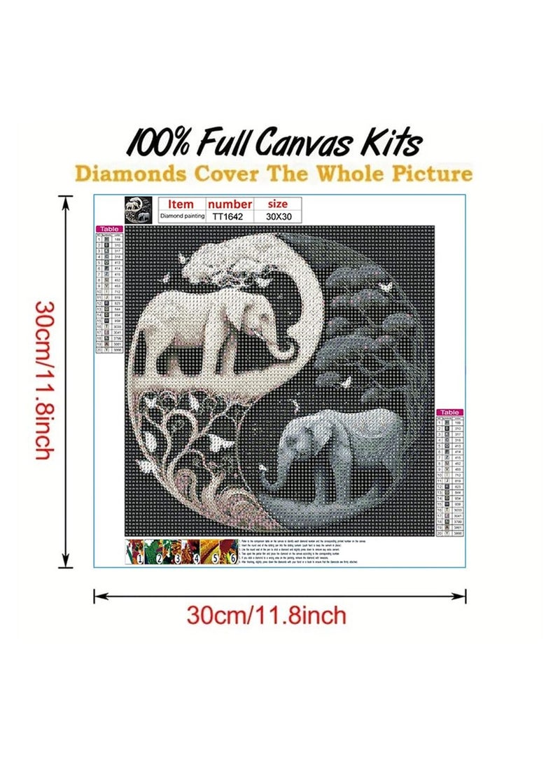 SYOSI DIY 5D Diamond Painting Kits Diamond Art Elephant Diamond Painting Kits for Adults and Kids Full Drill Crystal Rhinestone Embroidery Craft Kits for Home Wall Decor Gifts - Image 5