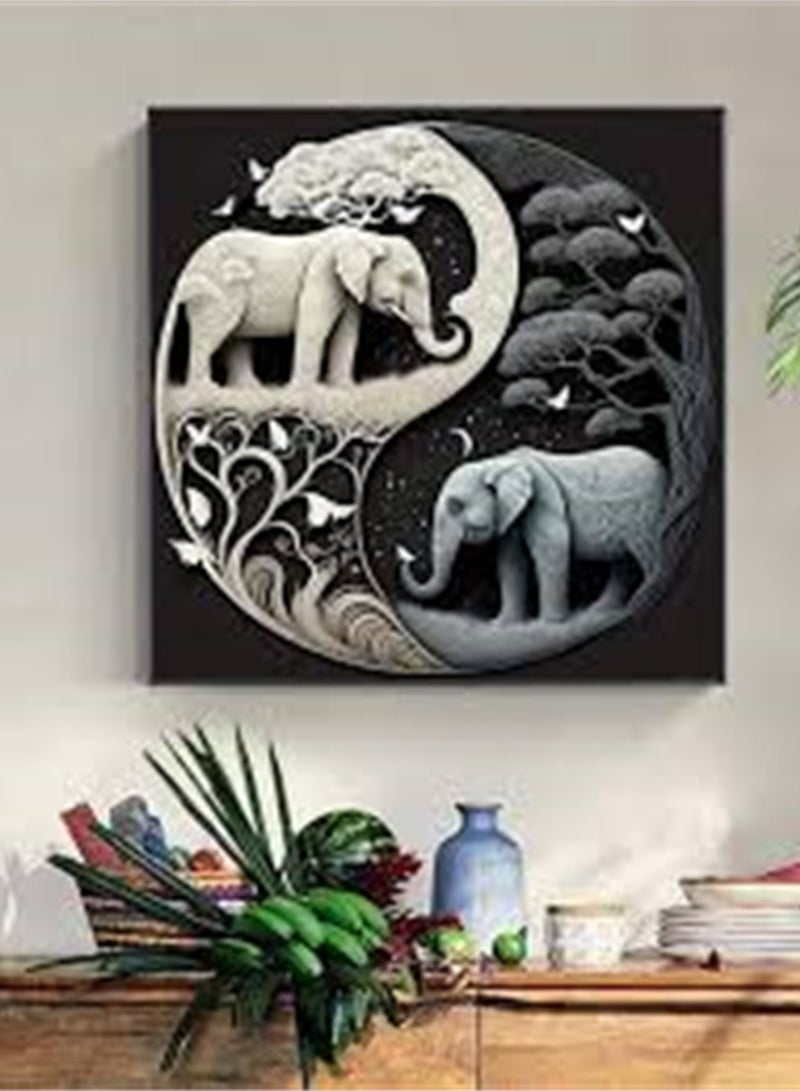 SYOSI DIY 5D Diamond Painting Kits Diamond Art Elephant Diamond Painting Kits for Adults and Kids Full Drill Crystal Rhinestone Embroidery Craft Kits for Home Wall Decor Gifts - Image 3