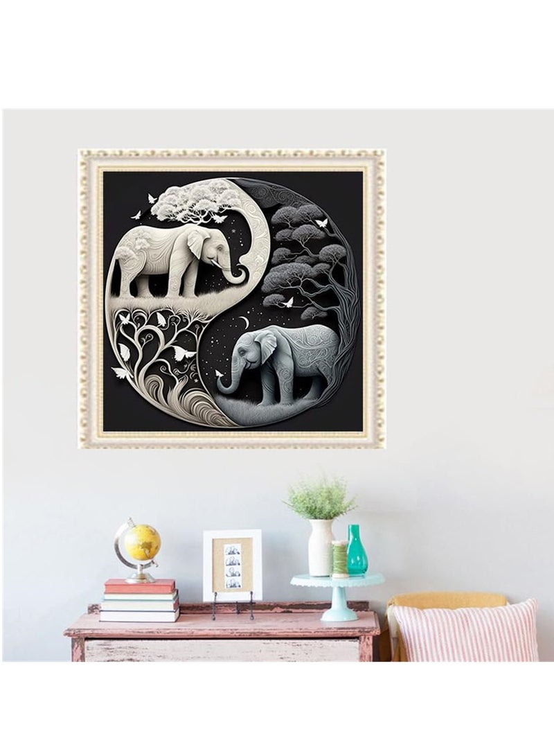 SYOSI DIY 5D Diamond Painting Kits Diamond Art Elephant Diamond Painting Kits for Adults and Kids Full Drill Crystal Rhinestone Embroidery Craft Kits for Home Wall Decor Gifts - Image 2