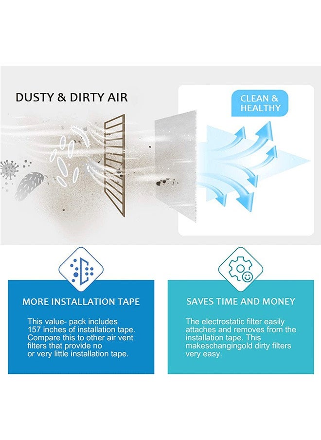 Generic - Air Vent Register Filter Paper Kit 78.7 x 39.3 Inch Electrostatic Media with 11.8 Inch traceless tape Anti Dust Net Strainer Registers Grilles Airduct Filters for HVAC AC Heating - Image 1