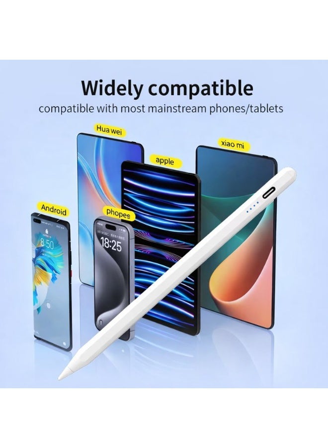 2 قلم ستايلس للأجهزة اللوحية والايباد مع شحن USB-C – دقة عالية للكتابة والرسم، متوافق مع iOS وAndroid وXiaomi - Image 2