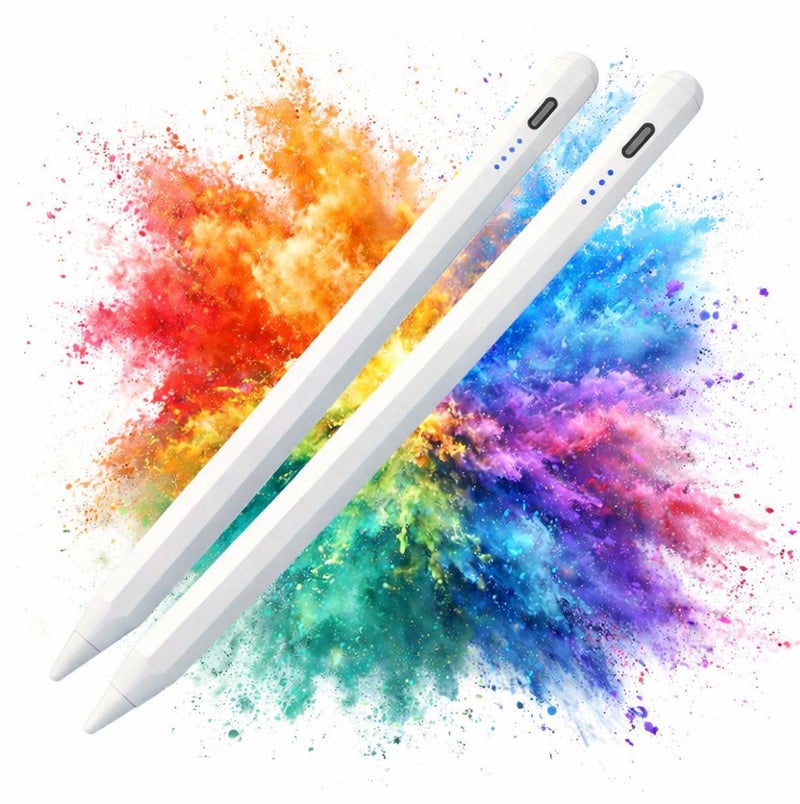 2 قلم ستايلس للأجهزة اللوحية والايباد مع شحن USB-C – دقة عالية للكتابة والرسم، متوافق مع iOS وAndroid وXiaomi - Image 1