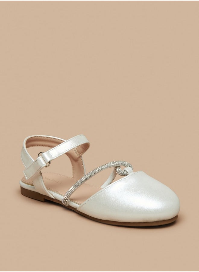 Flora Bella By Shoexpress - Girl's Embellished Ballerinas With Hook And Loop Closure Ramadan Collection - Image 1