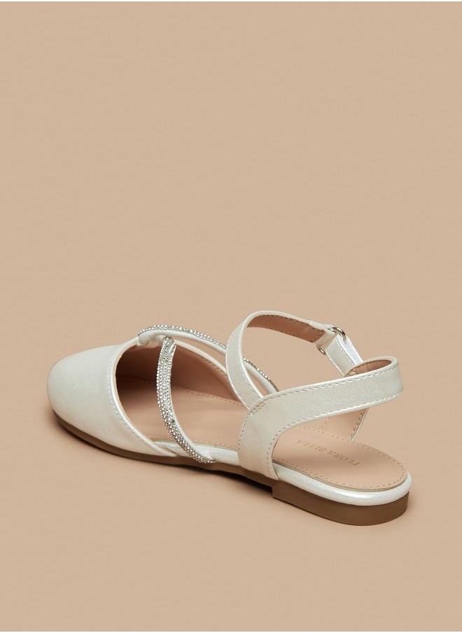 Flora Bella By Shoexpress - Girl's Embellished Ballerinas With Hook And Loop Closure Ramadan Collection - Image 1