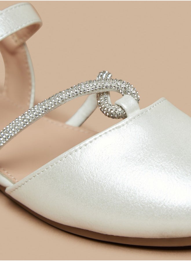 Flora Bella By Shoexpress - Girl's Embellished Ballerinas With Hook And Loop Closure Ramadan Collection - Image 1